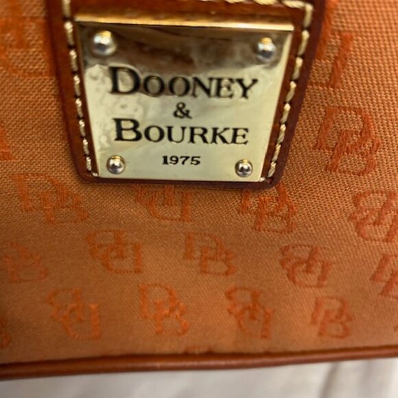 Dooney & Bourke Madison Logo Coated Cotton Satchel Handbag Purse In Amber - Picture 4 of 13